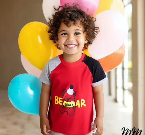 Bear-Different Sleeve T-shirt