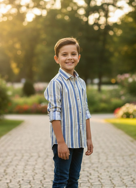 Imported Premium Kids Striped Cotton Shirt