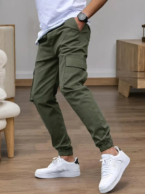 Boys Casual Jogger Cargo Pants With Pockets, Comfy All-Season Wear