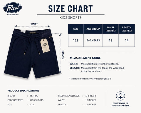 Petrol Kids Textured Shorts – Navy Blue