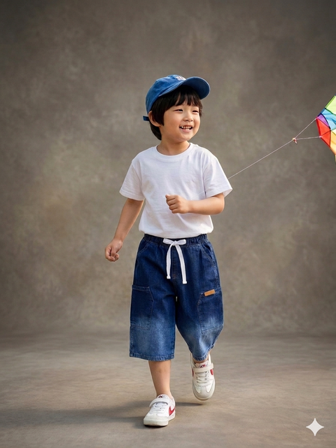 KIDS COMFORT Korean Style Baggy Bermuda Denim Shorts