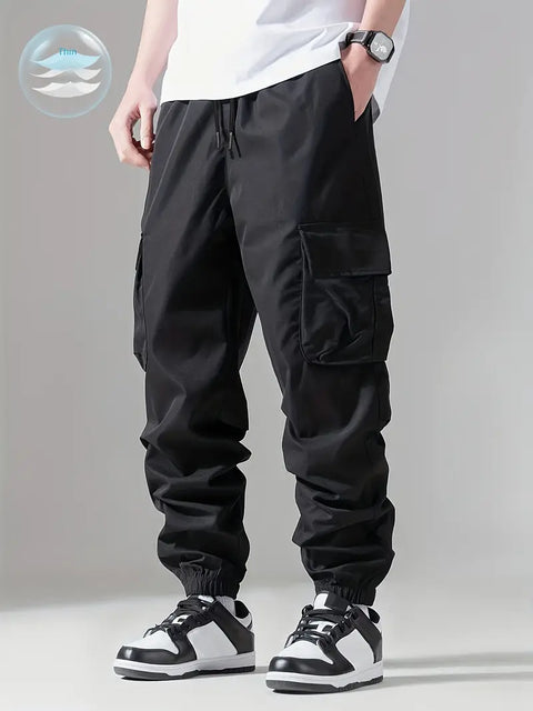 Boys Casual Jogger Cargo Pants With Pockets, Comfy All-Season Wear