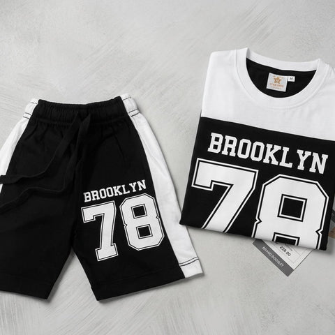 Kids' Red & Black Brooklyn 78 Graphic Tracksuit