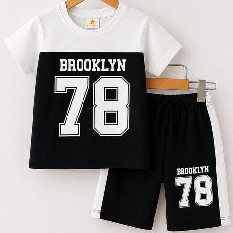 Kids' Red & Black Brooklyn 78 Graphic Tracksuit