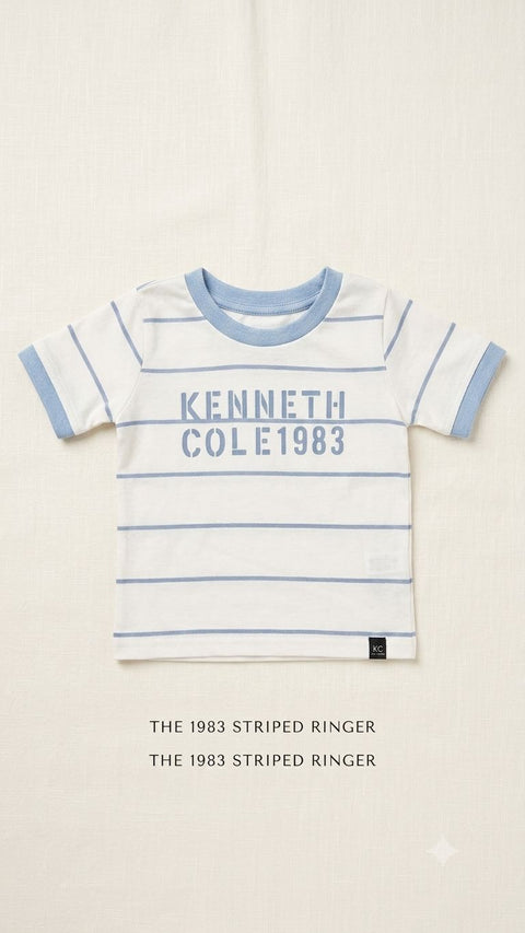 Toddler Kenneth Cole 1983 Striped Ringer Tee
