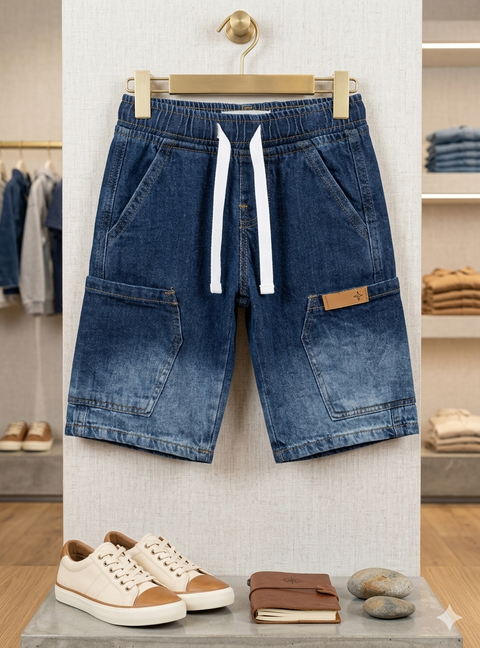 KIDS COMFORT Korean Style Baggy Bermuda Denim Shorts