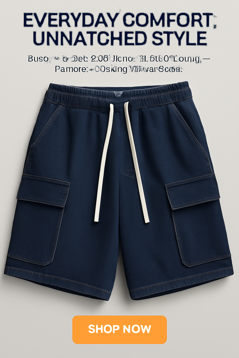 Korean-Denim Cargo-Shorts