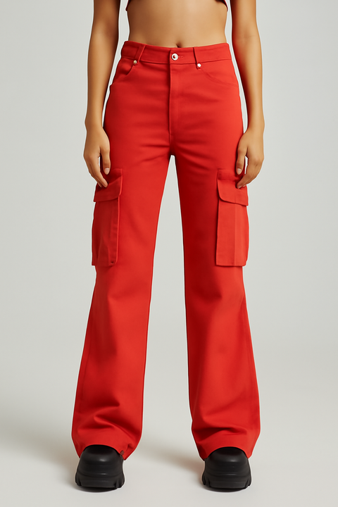 Black Wide Leg Six Pocket Jeans