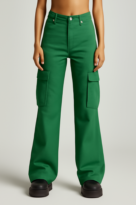 Black Wide Leg Six Pocket Jeans