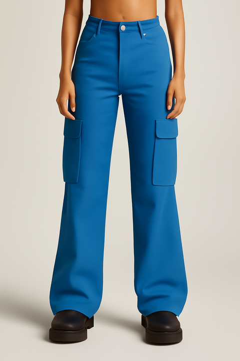 Black Wide Leg Six Pocket Jeans