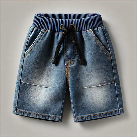 Loose Fit Denim Shorts, Mid-Length with Pockets, Knee-Length Korean Style Jean Shorts