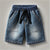 Loose Fit Denim Shorts, Mid-Length with Pockets, Knee-Length Korean Style Jean Shorts