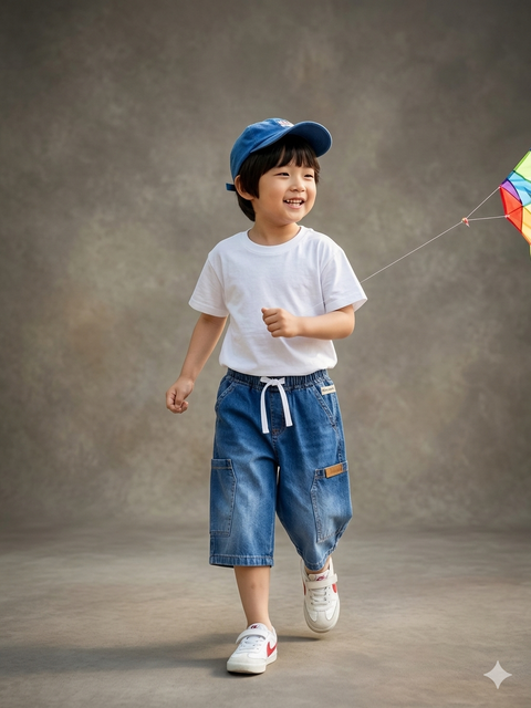 KIDS COMFORT Korean Style Baggy Bermuda Denim Shorts