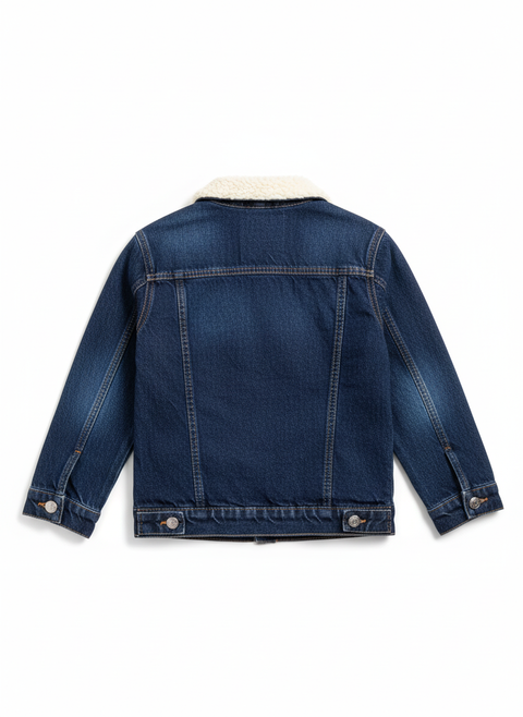 Premium Denim Jacket with Faux Shearling