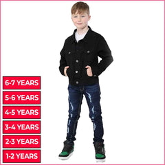 Kids Black Denim Jacket - Premium Quality