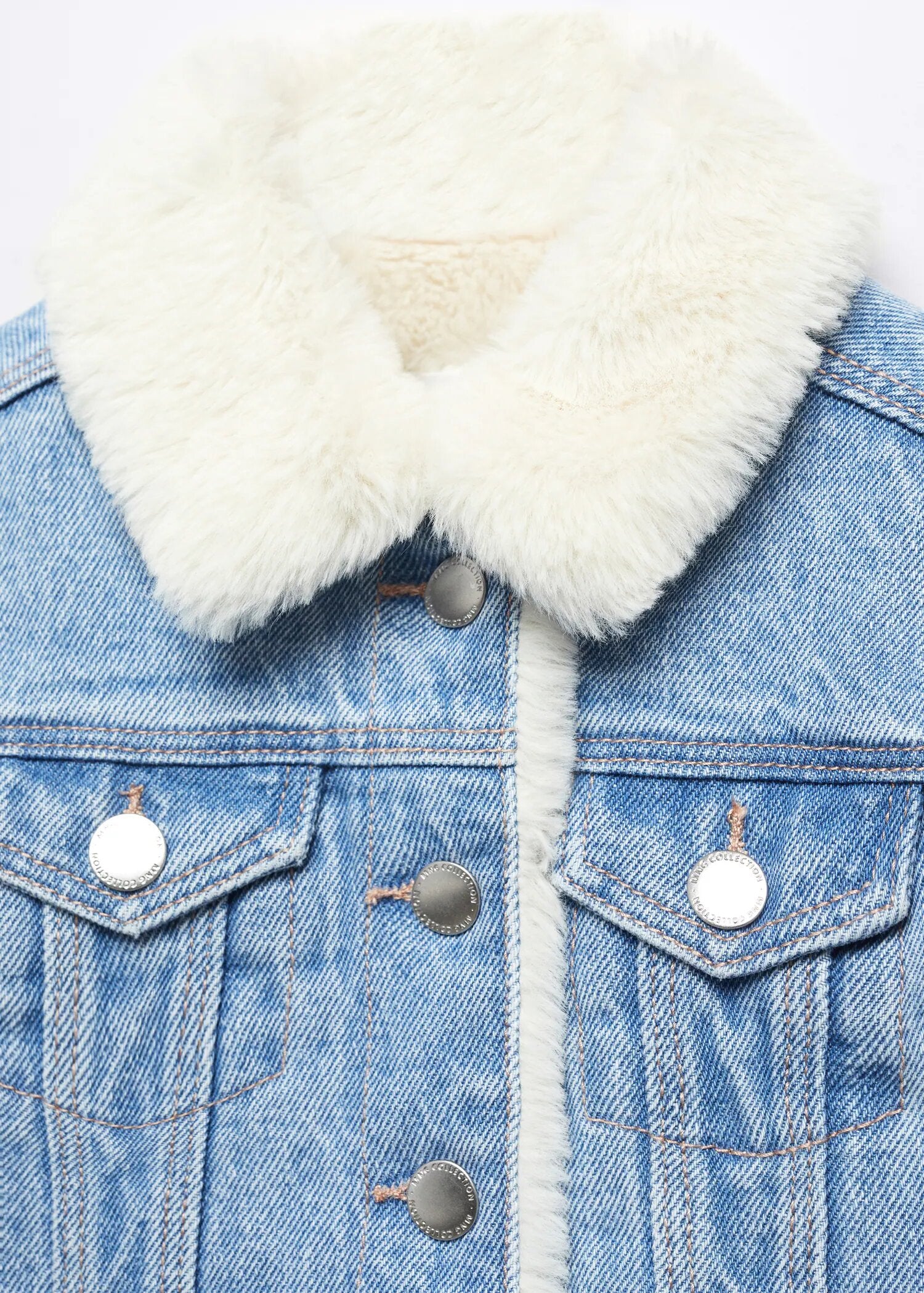 Mango Inside Fur Denim Jacket