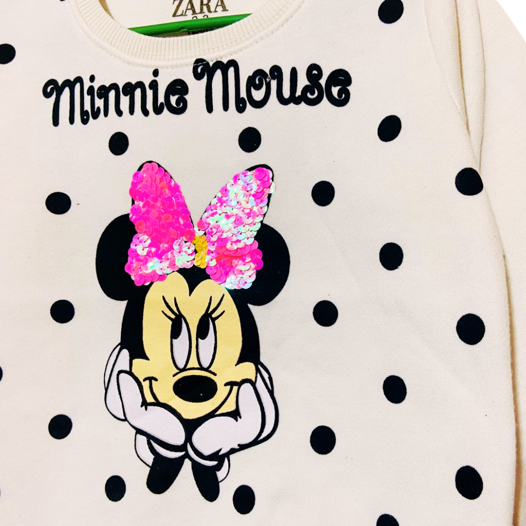 Zara Minnie Mouse Sequence Sweat Shirt