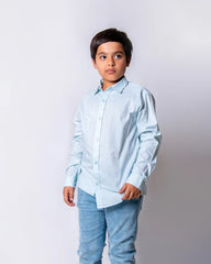 Zara Boys Sky Blue Casual Shirt