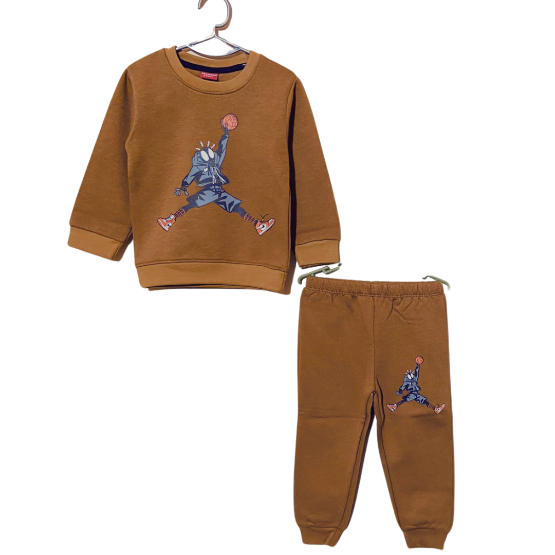 Brown Kids' Tracksuit Set