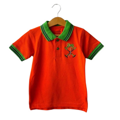 Green Tree Tipping Collar Polo Shirt – Orange