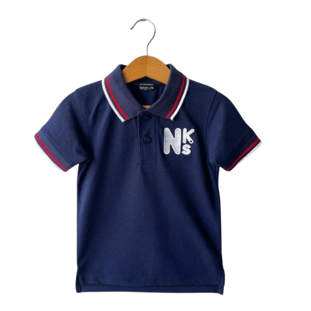 NKs Red Tipping Polo Shirt – Navy