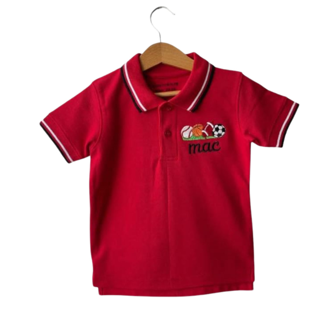 MAC Football Polo Shirt – Red