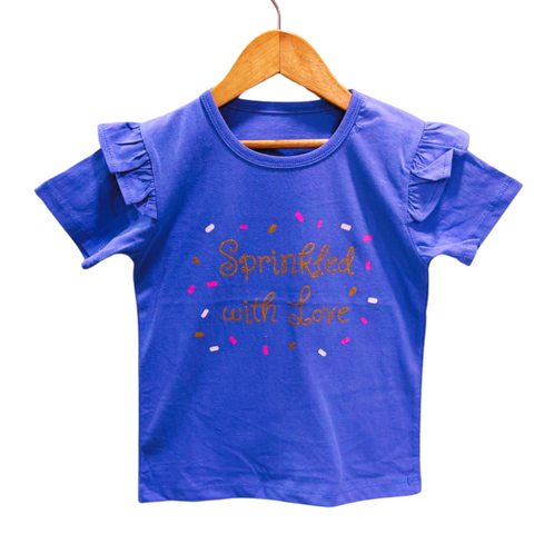 Glitter-Print Girls Short Sleeves tshirts