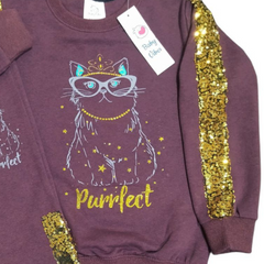 Cat Sequin Kids' Tracksuit