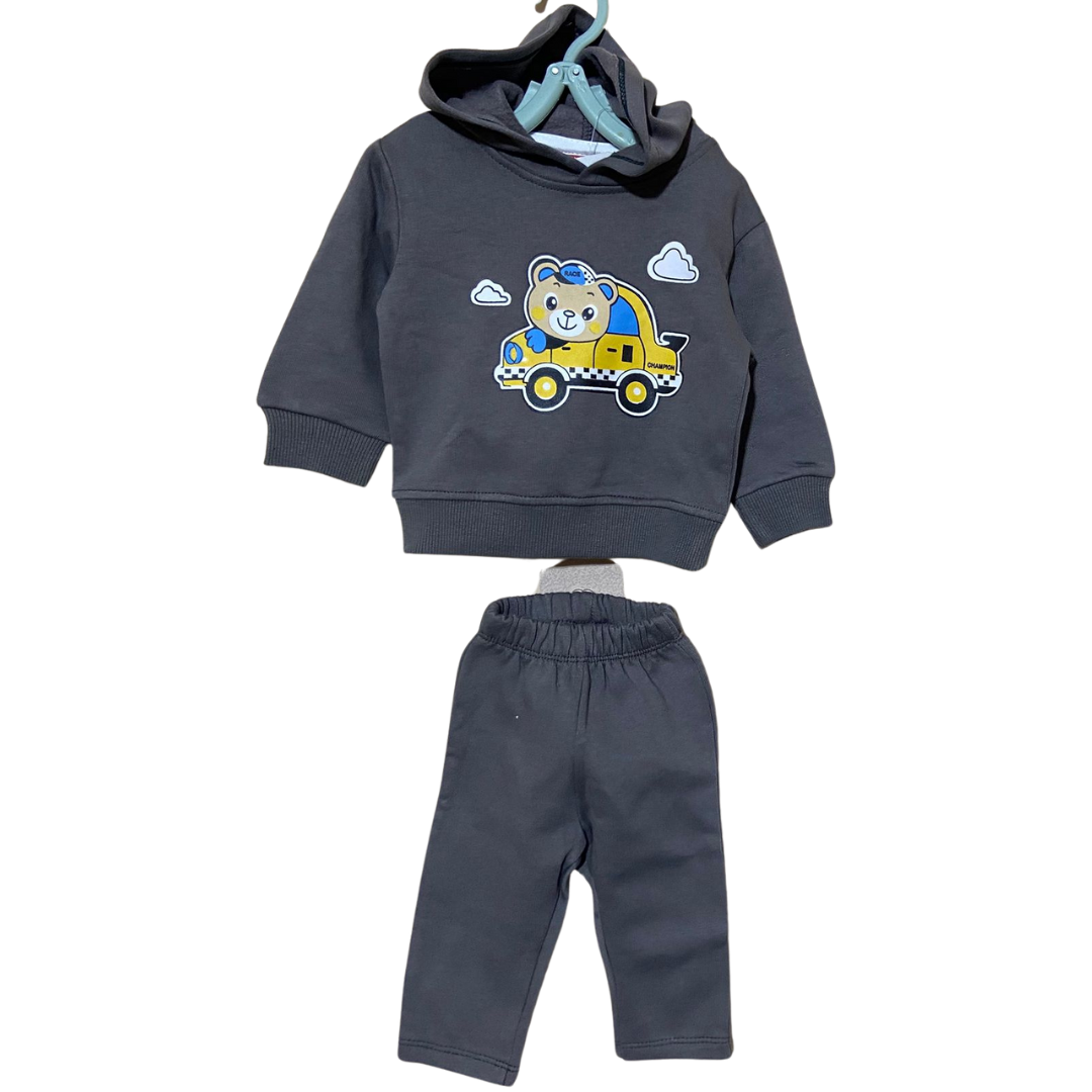 Car-Themed Hooded Tracksuit for Kids