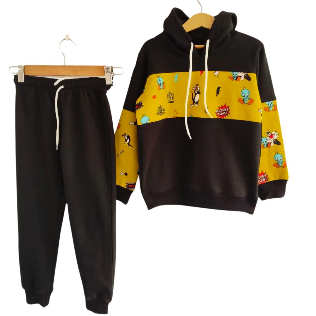 Black Hoodie Tracksuit for Kids