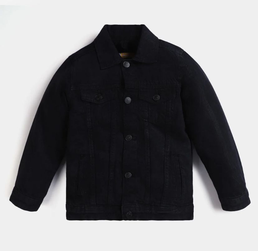 Kids Black Denim Jacket - Premium Quality