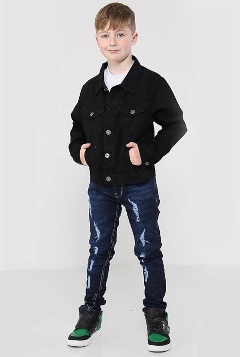 Kids Black Denim Jacket - Premium Quality