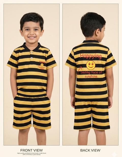 Boys' "Smiling Face of Sunshine" Striped Summer Set