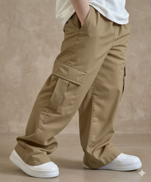 Korean Style Baggy Cargo Trousers