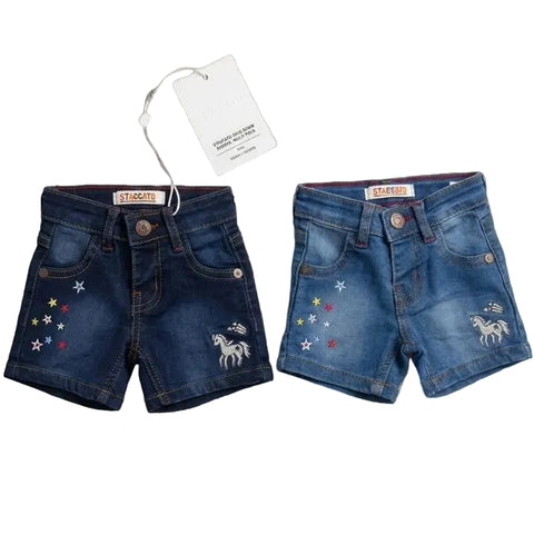 Glimmer &amp; Grins Star Gazer Toddler Denim Shorts