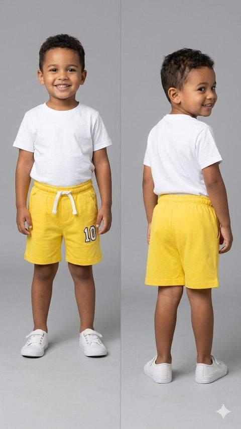 The '10' Collection: Kids Premium Active Shorts - Soft Blended Cotton (Yellow)