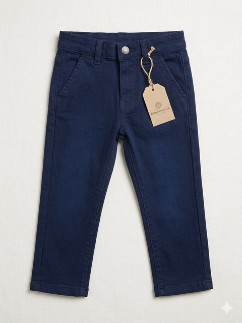 Kids Soft & Stretchable Denim Trousers – Premium Navy Blue
