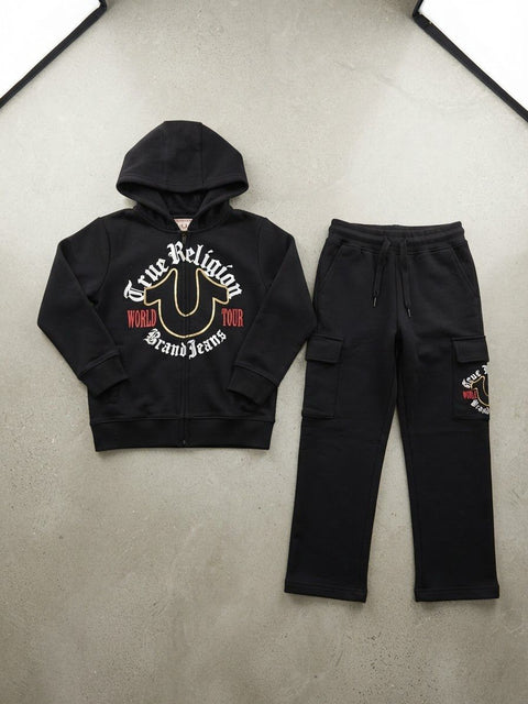 Premium Boys True Religion 2-Piece Tracksuit Set (Hoodie & Trousers)