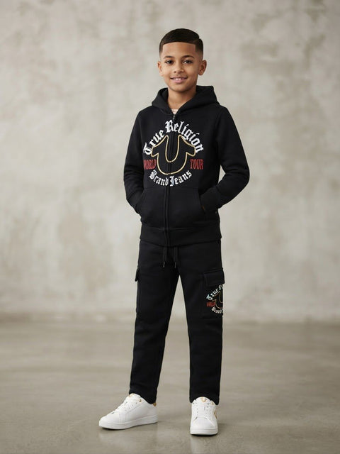 Premium Boys True Religion 2-Piece Tracksuit Set (Hoodie & Trousers)