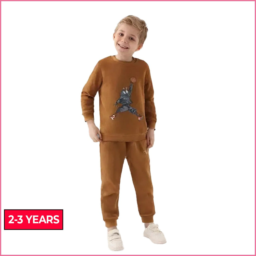 Brown Kids' Tracksuit Set