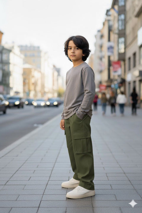 Teen Denim Cargo Pants – 6 Pocket | Stretchable & Casual