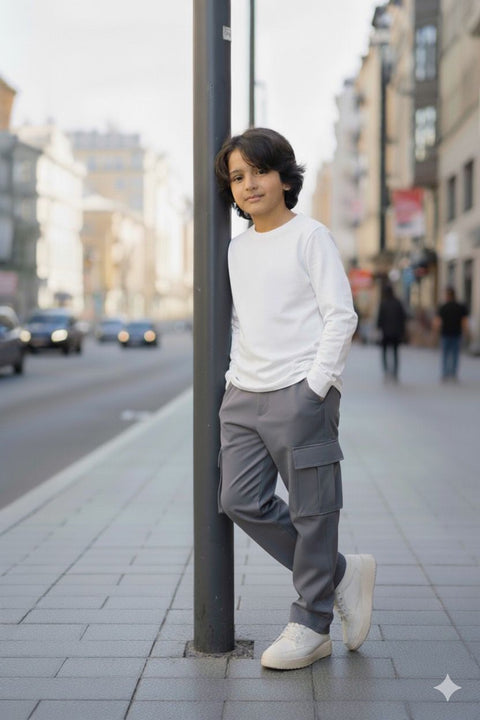 Teen Denim Cargo Pants – 6 Pocket | Stretchable & Casual