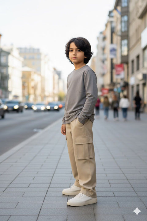 Teen Denim Cargo Pants – 6 Pocket | Stretchable & Casual