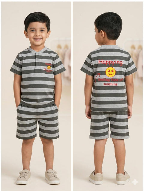 Boys' "Smiling Face of Sunshine" Striped Summer Set