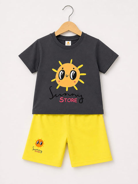 Grey & Yellow 'Happy Sun' Tracksuit