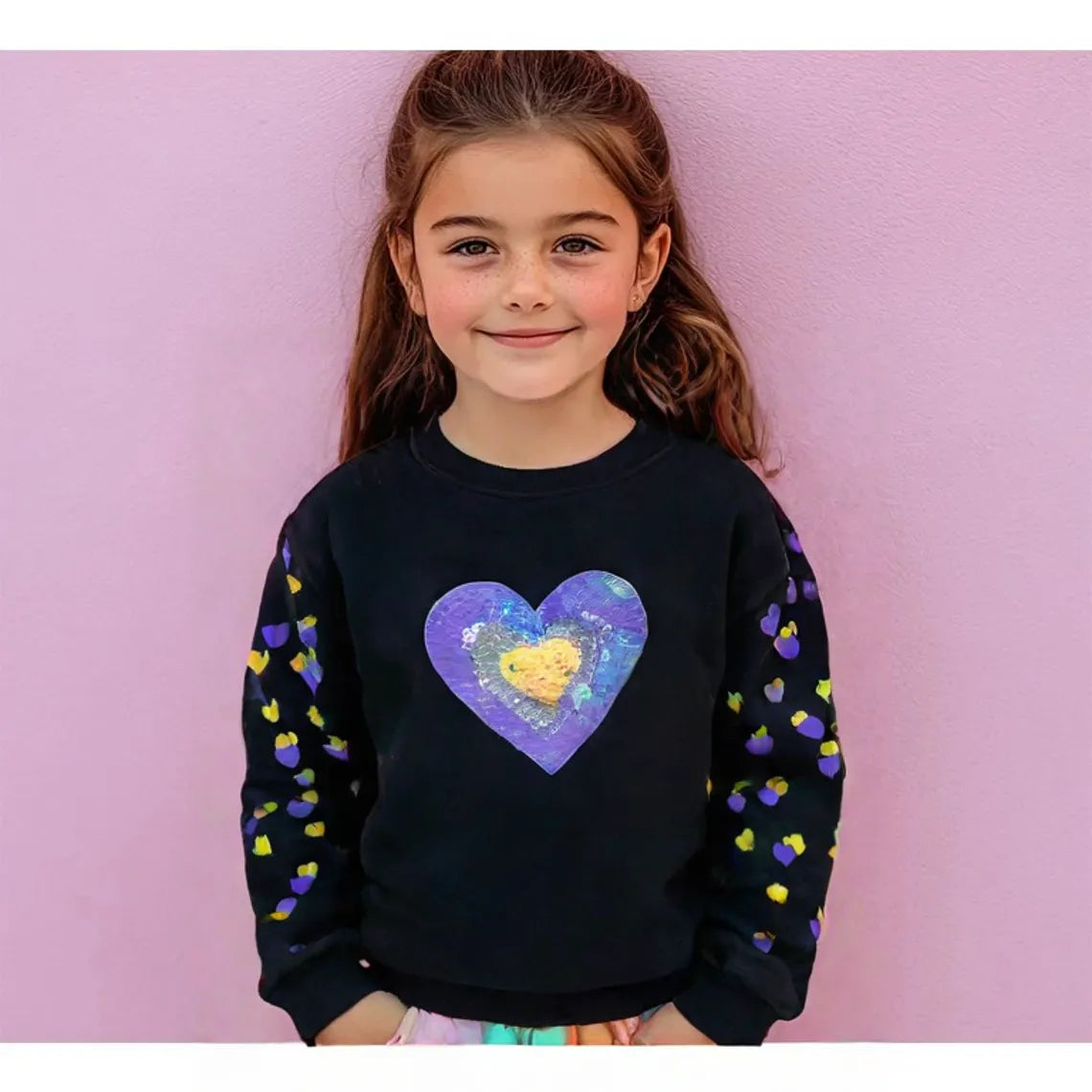 Heart Sequence Sweat Shirt