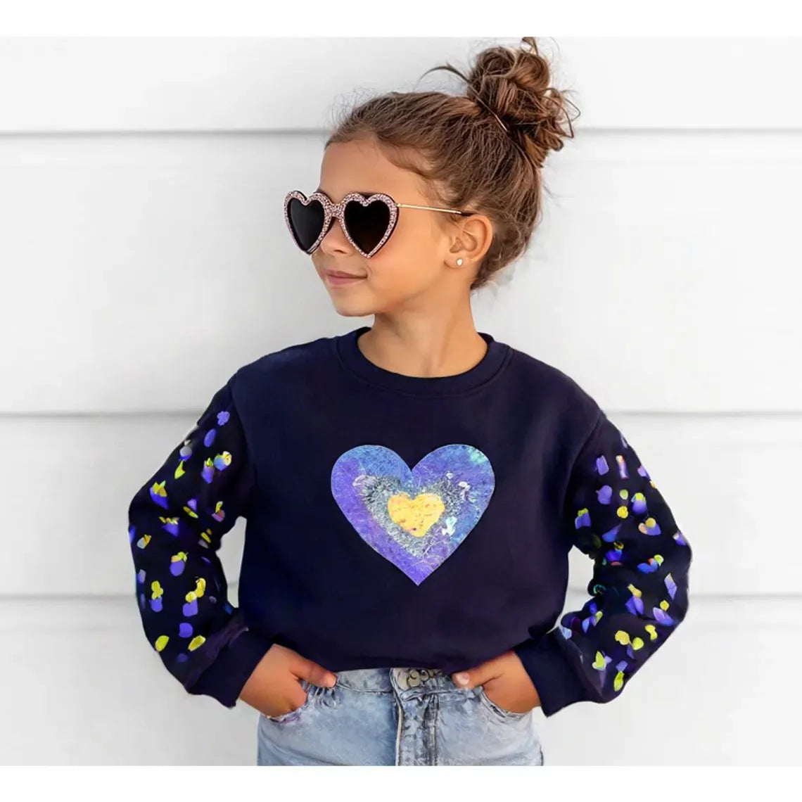 Heart Sequence Sweat Shirt