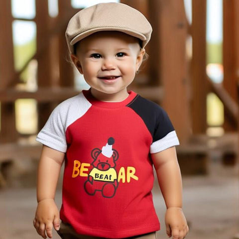 Bear-Different Sleeve T-shirt
