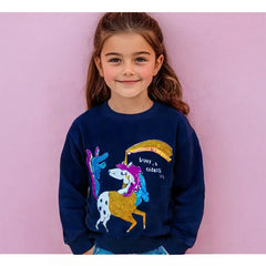 Glitter Unicorn With Sequence Work Sweat Shirt