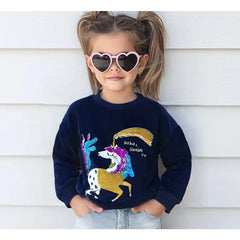 Glitter Unicorn With Sequence Work Sweat Shirt